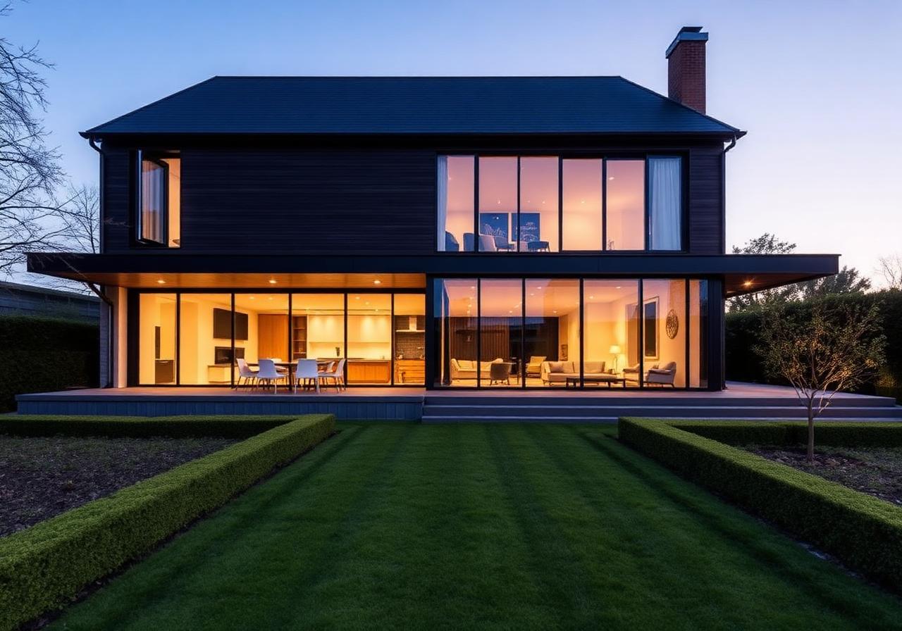 Architecturale villa met tuin